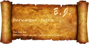 Bervanger Jetta névjegykártya